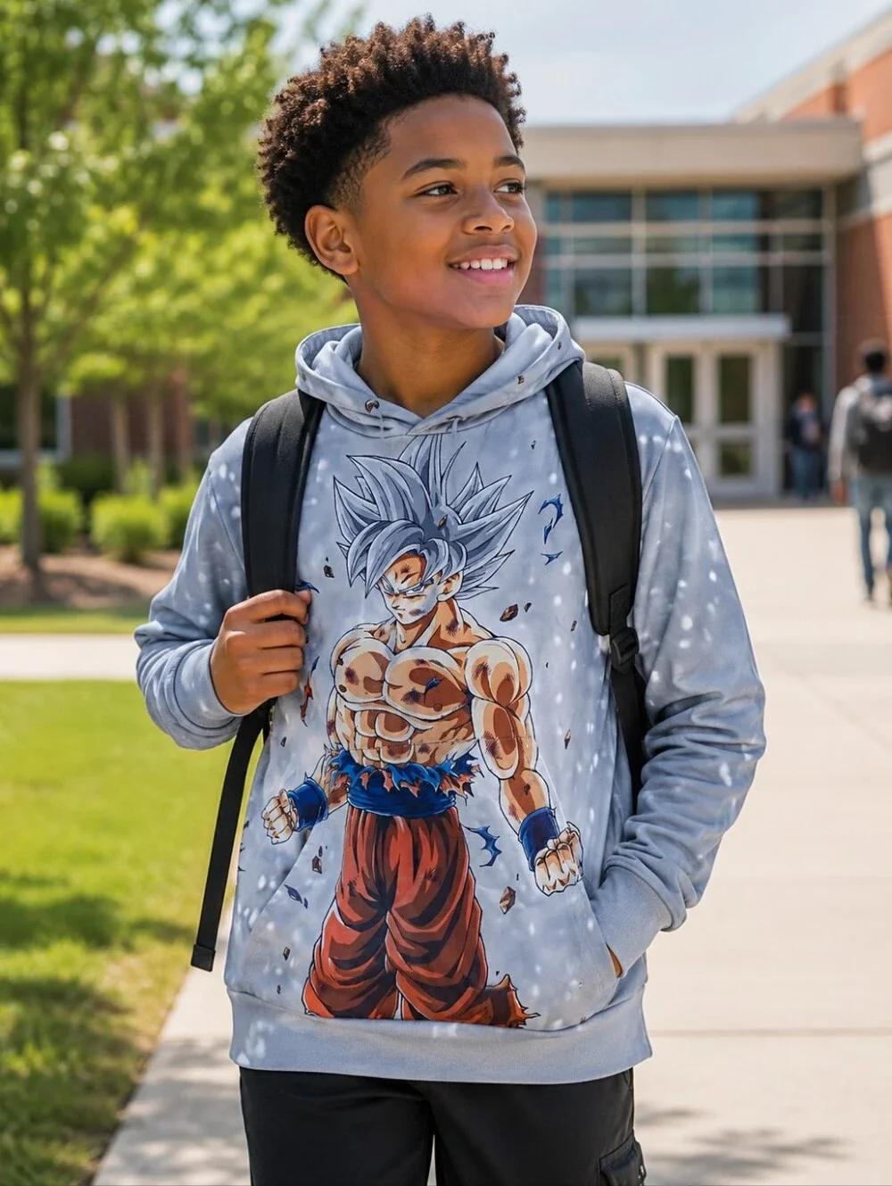 Kids Large Dragonball Z Hooded Son Goku Pullover Hooded Sweatshirt Hoodie Boys